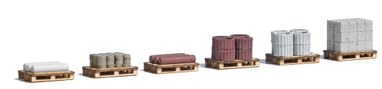 Preview: BUSCH 1813 H0 Paletten mit Baumaterial 